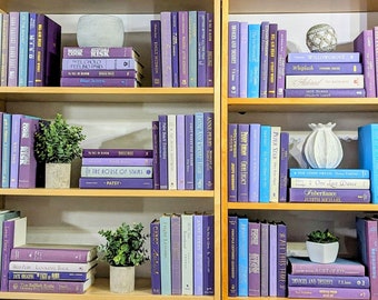 Purple Decorative Books, Designer Bookshelf Decor, Old Book BUndle, Wedding Decor  Book Decor, Staging Home Decoration, BOok Collection,
