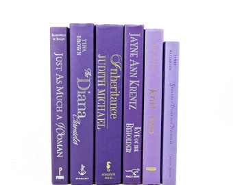 Purple Lavender Books, Decorative Books, Wedding Centerpiece, Antique Book Collection, Old Book Decor, Book Set, Violelt ORchid