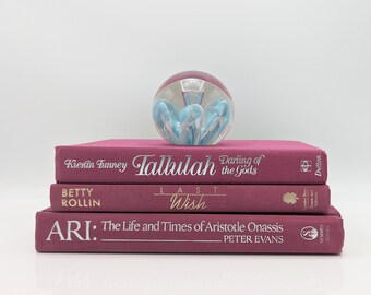 Books for Decor, Magenta Decorative Books, Bookshelf Decor, Books for Staging, Book Collection, Books, Real Books, Book Bundle, purple