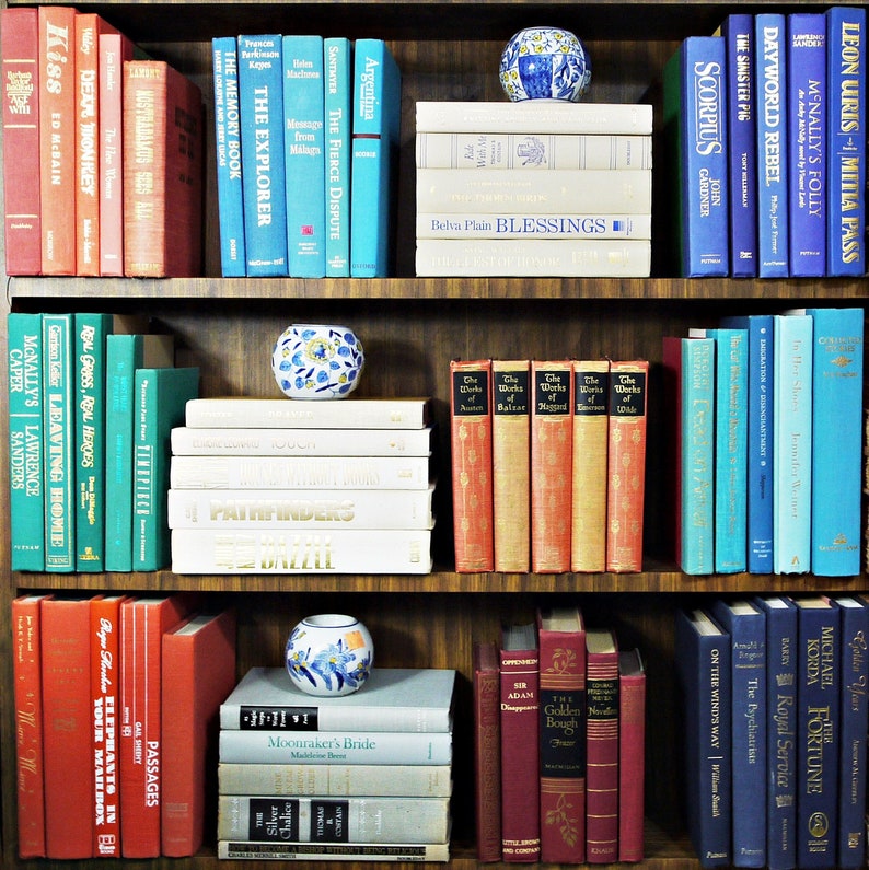 Designer Decorative Book Set Antique Books Bookshelf Decor Etsy