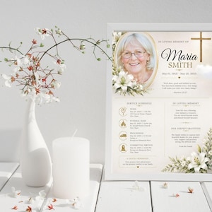 Memorial Program Template Bundle | Memorial Service Invitation (Digital Download)