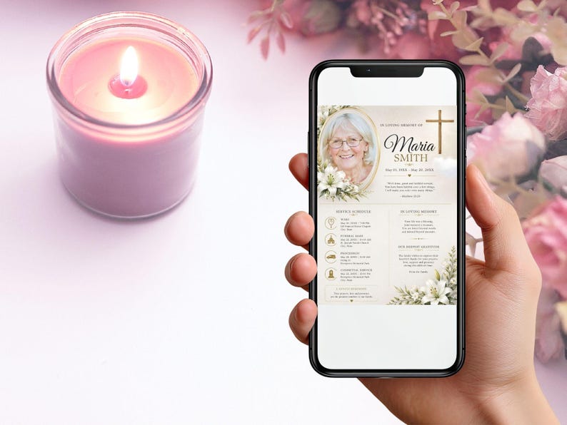 Vorlagenpaket für Gedenkprogramme | Einladung zur Gedenkfeier (Digitaler Download) Bild 5