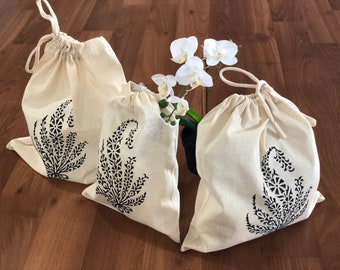 Cotton bag, Travel pouch, produce bag, garment bag, fruit bag, storage bag, cotton pouch, drawstring bag, Zero Waste, reuse, bread bag, Gift