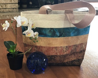 Quilted Cotton Tote Bag: Farmers Market Shopping Bag