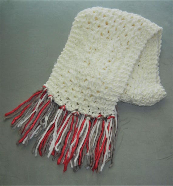 Chunky Soft Snow White Wool Scarf Unisex Scarf Designer Neck Warmer Designer Scarf Men Scarf Women Neck Wrap Long Scarf Chunky Scarf