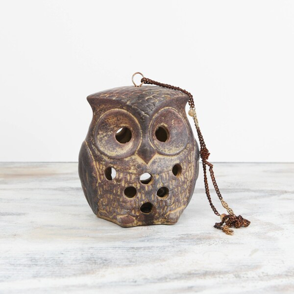 Vintage Owl, Ceramic Stoneware tea light / Incense holder