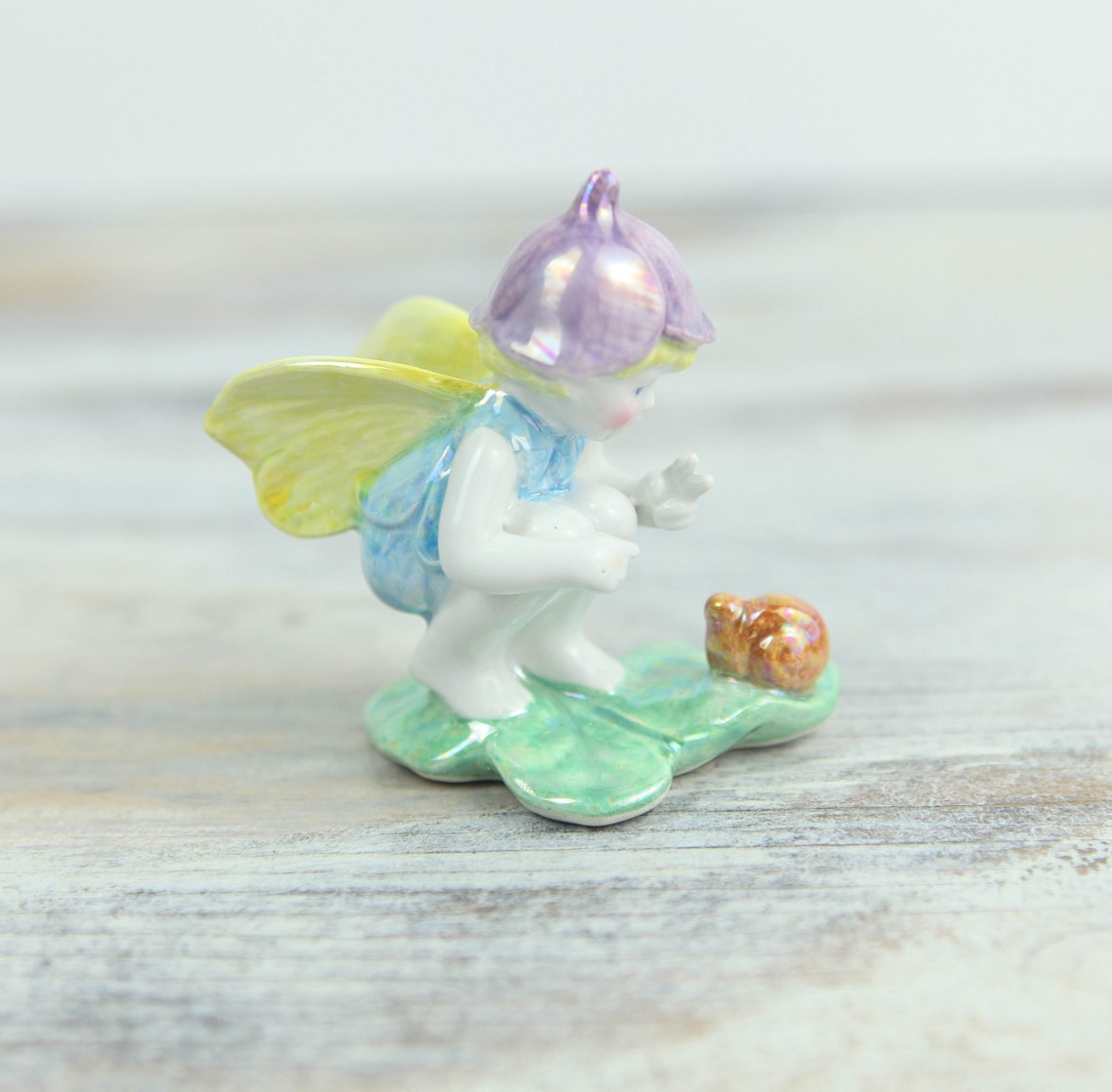 Vintage Fairy Porcelain Figurine w/ luster glaze by Napco Etsy