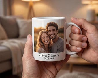 Tazza personalizzata con foto e testo / Tazza da caffè personalizzata con foto, regalo per lei / Tazza con foto stampata / Idea regalo di compleanno unica