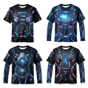 Futuristic Techwear Print | Cyberpunk Fashion Design | Neon Urban Streetwear Pattern for Hoodies & T-Shirts