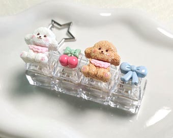 Kawaii Puppy Fidget Clicker Keychain | Handmade Bag Charm