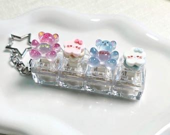 Teddy Bear Fidget Clicker Keychain | Handmade Bag Charm