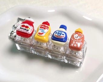 Condiments Fidget Clicker Keychain | Handmade Bag Charm