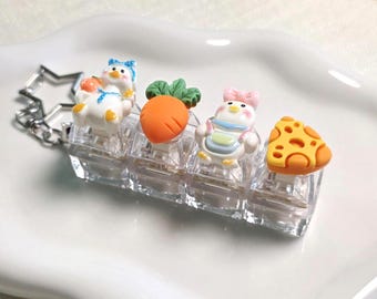 Duck Fidget Clicker Keychain | Handmade Bag Charm