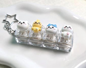 Kawaii Animal Fidget Clicker Keychain | Handmade Bag Charm