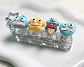 Handmade Fish Fidget Clicker Keychain | Mechanical Keyboard Switch Bag Charm