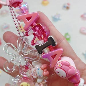 Custom Name Keychain, Acrylic Letters, Paracord Bag Charm, Personalized Accessory image 4