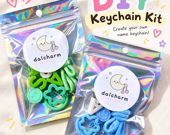DIY Personalized Name Keychain Kit | Party Favor | Goodie Bag Activity | Custom Name Craft