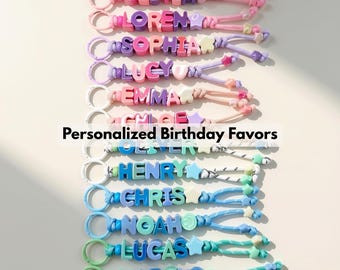 Personalized Birthday Party Favors, Custom Name Keychains for Kids