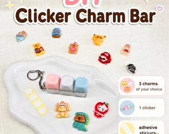 DIY Keychain Kit,  Make your own Clicker, Birthday Party Favor, Boys Keychain