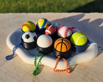 Sports Fidget Clicker Keychain, Backpack Charm for Kids, Soccer Baseball Basketball Football Gift