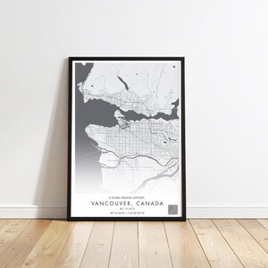 Kanada Vancouver BC Map Print, minimalistisches geometrisches Stadion-Poster (digitaler Download)