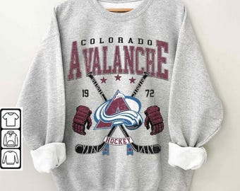 Colorado Avalanche-tröja med rund hals, vintage Avalanche-tröja, Colorado Hockey Fan-tröja, Hockey-tröja, Avalanche-tröja