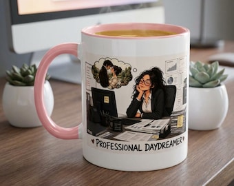 Professional Daydreamer Coffee Mug — Funny Office Gift, Bookish Romance Reader Mug, Gift for Her, Coworker Gift,