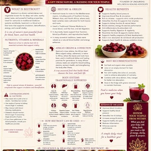 Beetroot Benefits Printable | Circulation & Heart Health Guide | Natural Wellness Poster