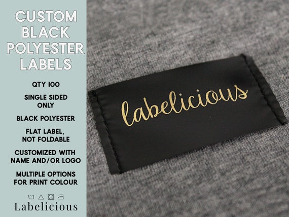 Custom Black Clothing Custom Label -