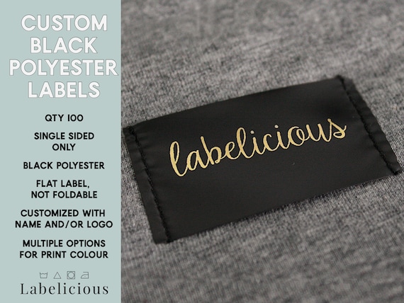 Custom Black Clothing Custom Label -