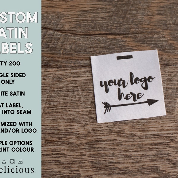 Custom satin label - Custom Garment label - Printed clothing labels - Custom brand label - Logo Label - Clothing labels- Personalized labels