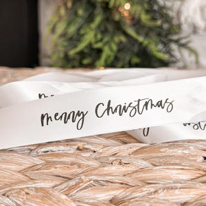 Gepersonaliseerd satijnen lint voor de feestdagen Cadeaupapier Kerstmis Aangepast satijnen lint Custom huisstijllint met logo