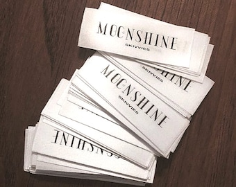 Custom brand label - Sewn flat - Custom Garment label - Printed labels - Custom logo label - Satin Clothing labels- Personalized labels