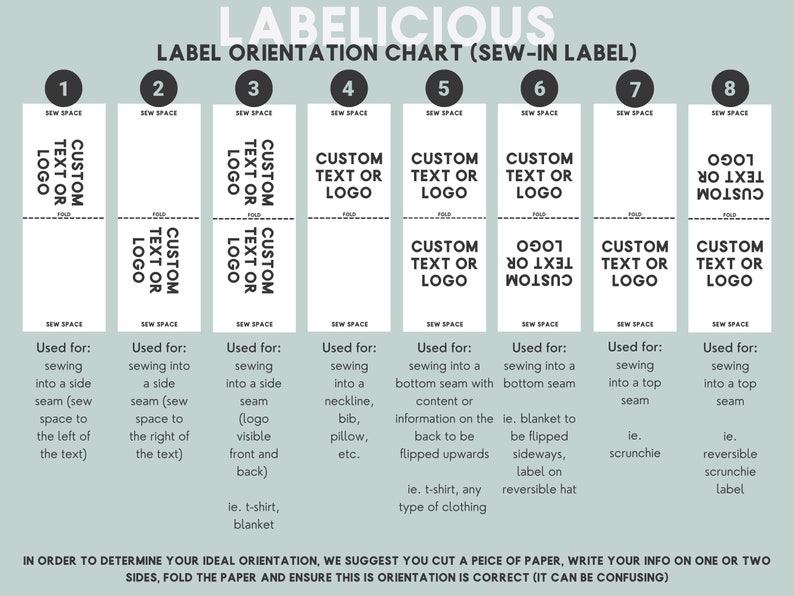 Custom Brand Label Custom black fold over polyester label Fold over label Custom logo labels Sewn into seam Personalized labels image 7
