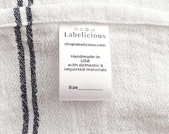 White satin USA tracking label - custom tracking label - CPSIA/CPSC compliant tracking label - Clothing labels