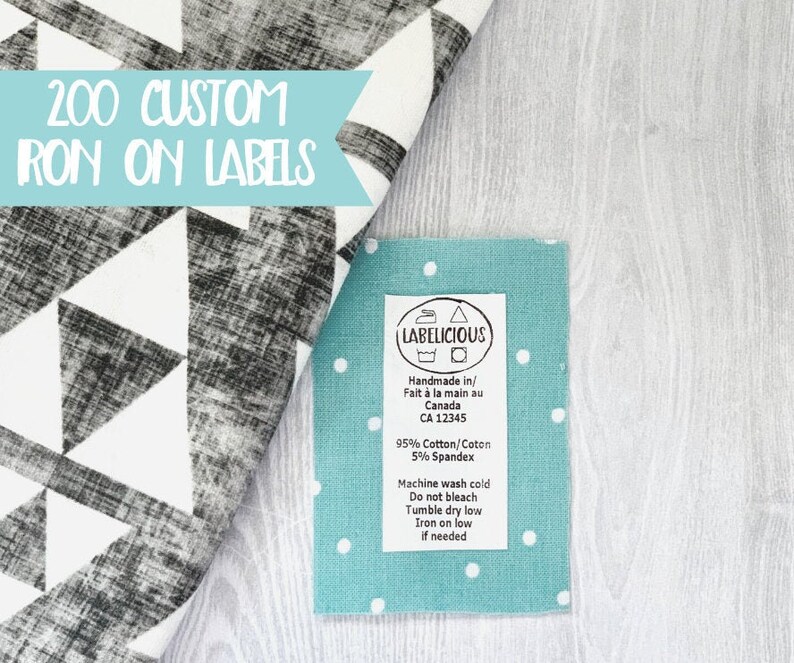 Qty 200 Custom ironon tracking label custom clothing Etsy