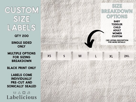 Size labels for clothing india