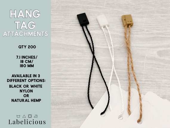 Hang Tags Attachment Hang Tag String Loop Fastener Hook Ties White Black  Hang Tag Sting Hemp Hang Tag String 