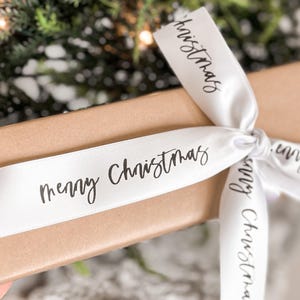 Gepersonaliseerd satijnen lint voor de feestdagen Cadeaupapier Kerstmis Aangepast satijnen lint Custom huisstijllint met logo