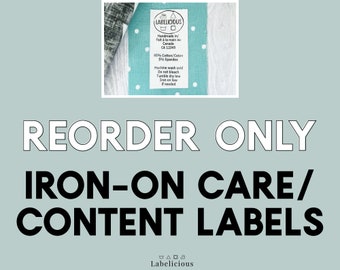 RE-ORDER ONLY - Iron-on Care/Content Labels