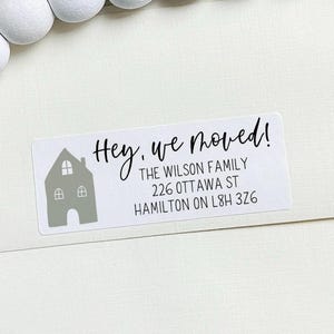 We're Moving adresetiketten, kalligrafie adresetiketten, moderne retouradresstickers, We're Moving adresetiketten, postetiketten
