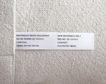 Satin new material label - Satin Law label - toy label - Small article label - USA form 3 label - Clothing labels