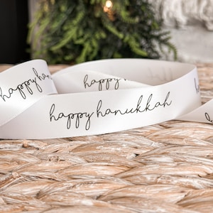 Gepersonaliseerd satijnen lint voor de feestdagen Cadeaupapier Chanoeka Aangepast satijnen lint Custom huisstijllint met logo