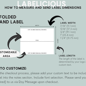 Custom Brand Label Custom black fold over polyester label Fold over label Custom logo labels Sewn into seam Personalized labels image 6