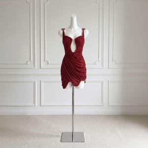 Red Rhinestone Mini Dress - Etsy