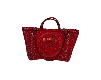 Personalized Bandana Quilted Tote Bag
