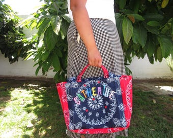 Personalized Bandana Quilted Tote Bag
