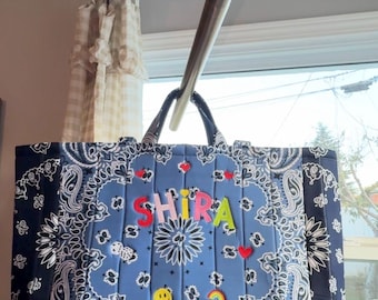 Personalized Bandana Quilted Tote Bag
