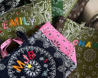 Personalized Bandana Quilted Tote Bag