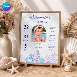 Modello di telo per compleanno a tema sirena / Festa per bambini a tema "Sotto il mare" (Download digitale)